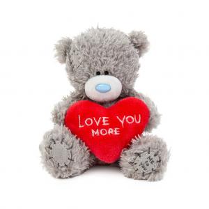 Nalle 10cm med rött hjärta "Love You More" - Me to you (Mirandanalle)